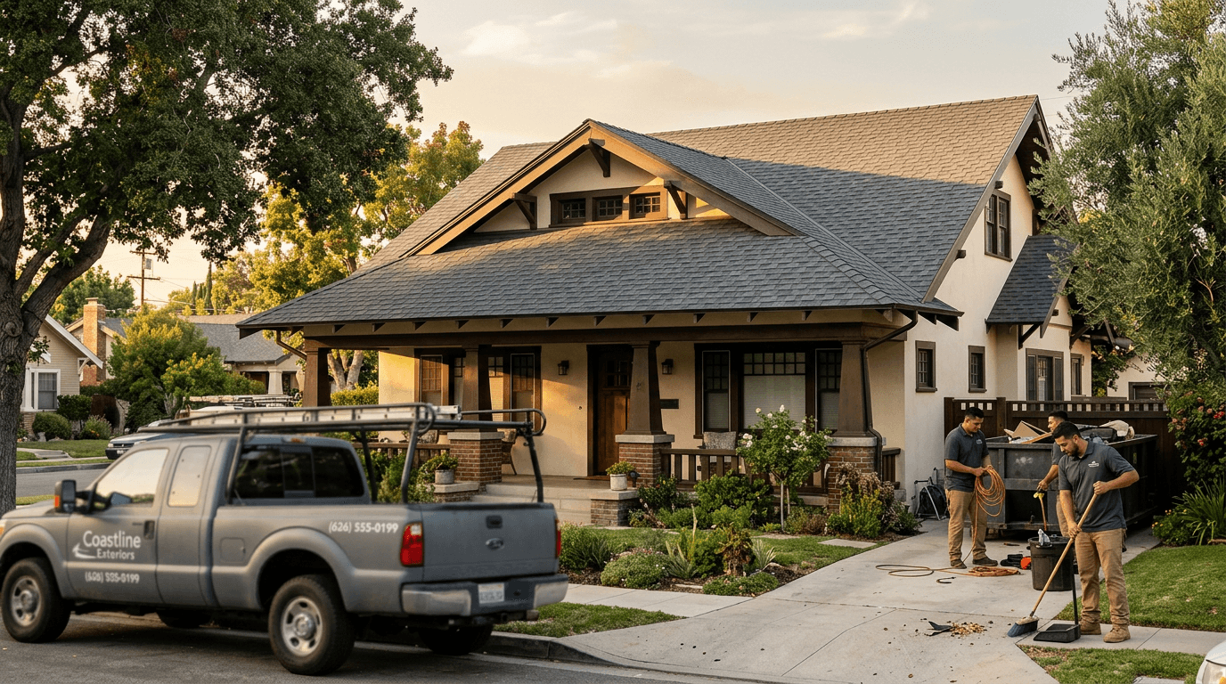 The Henderson home in Pasadena, ready for a re-roof proposal.
