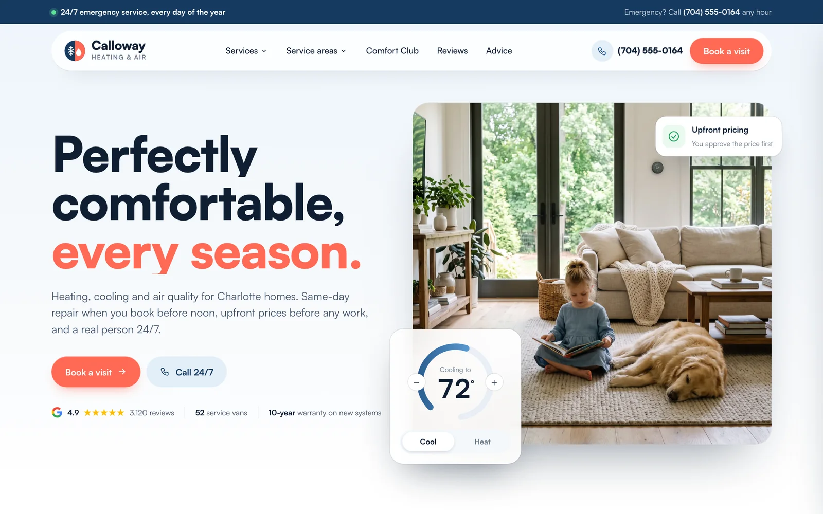 Calloway Heating & Air (Charlotte) sample website