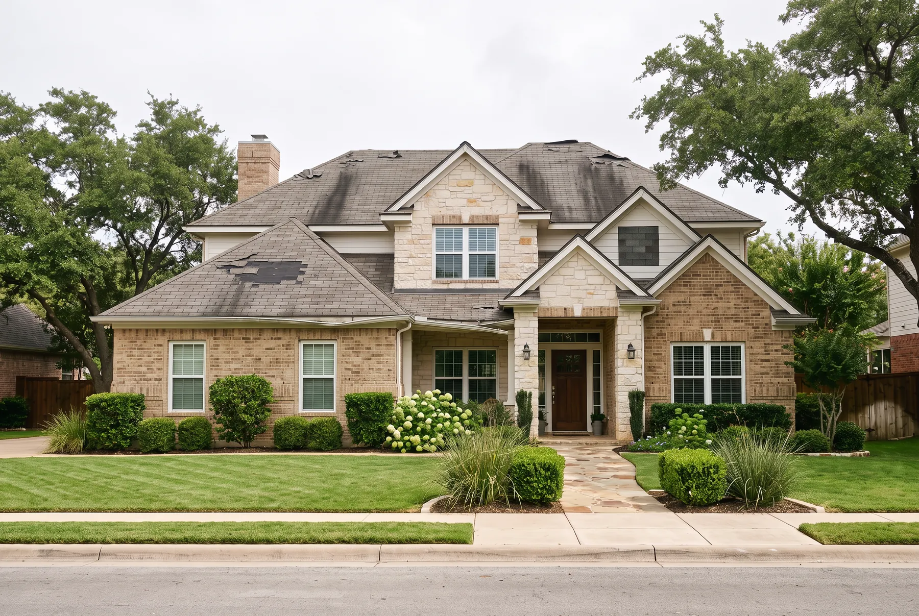Before: the home with an old worn roof