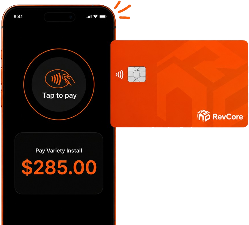 Tap to pay on a phone with a RevCore payment card