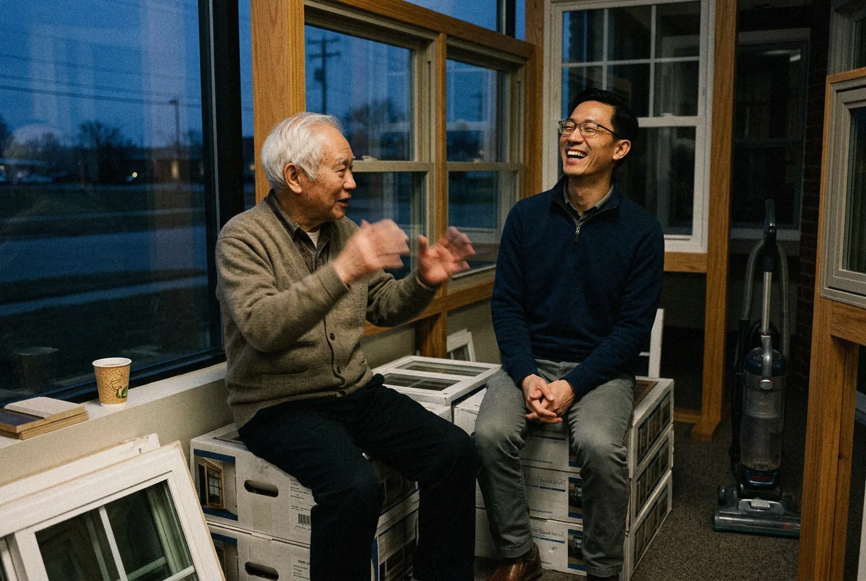 Friday stories with his father-in-law