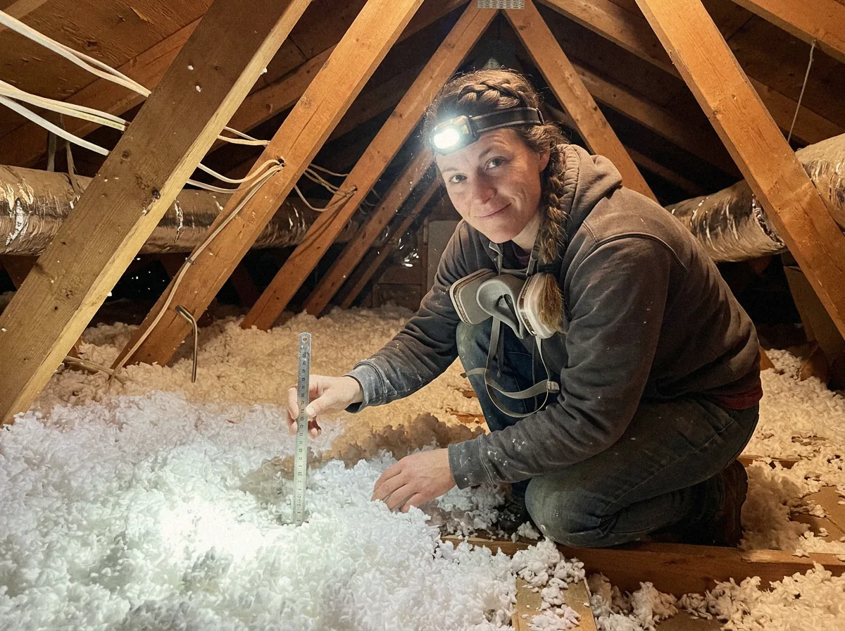 Checking depth in an attic
