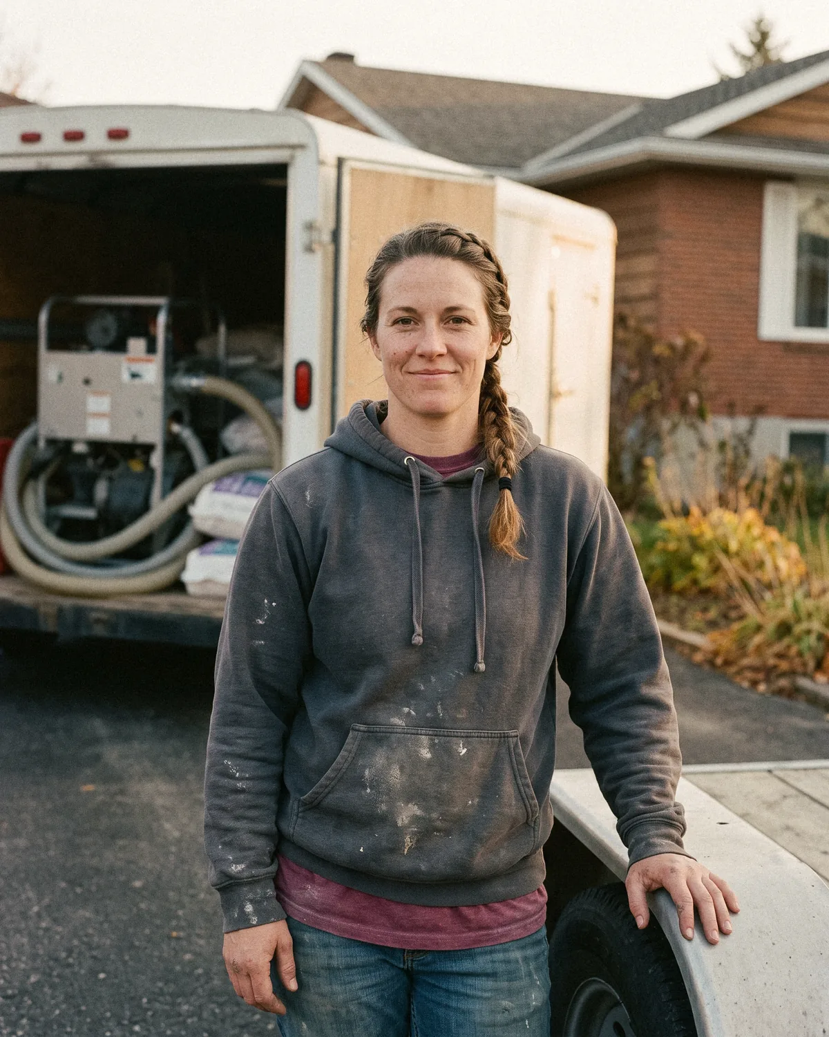 Kristy with the Heartland trailer