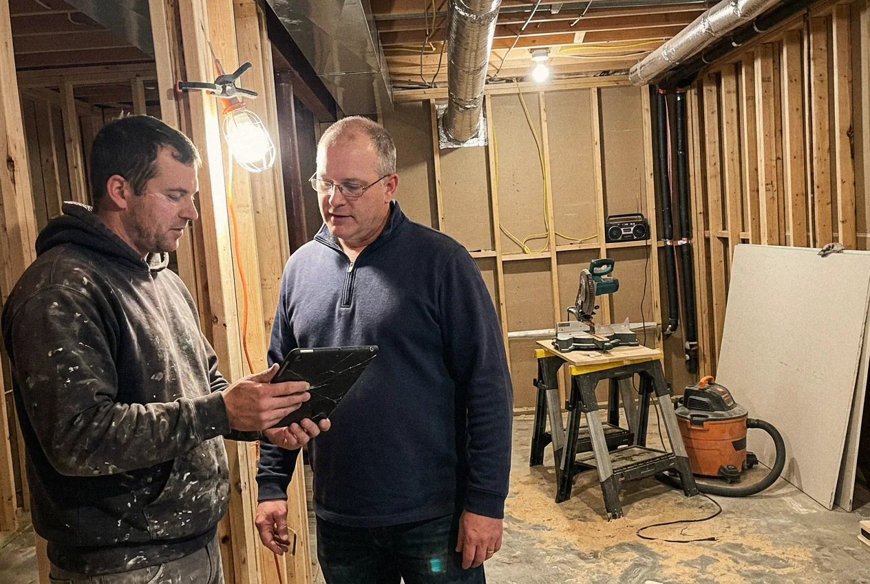 Framing walk-through with a crew lead