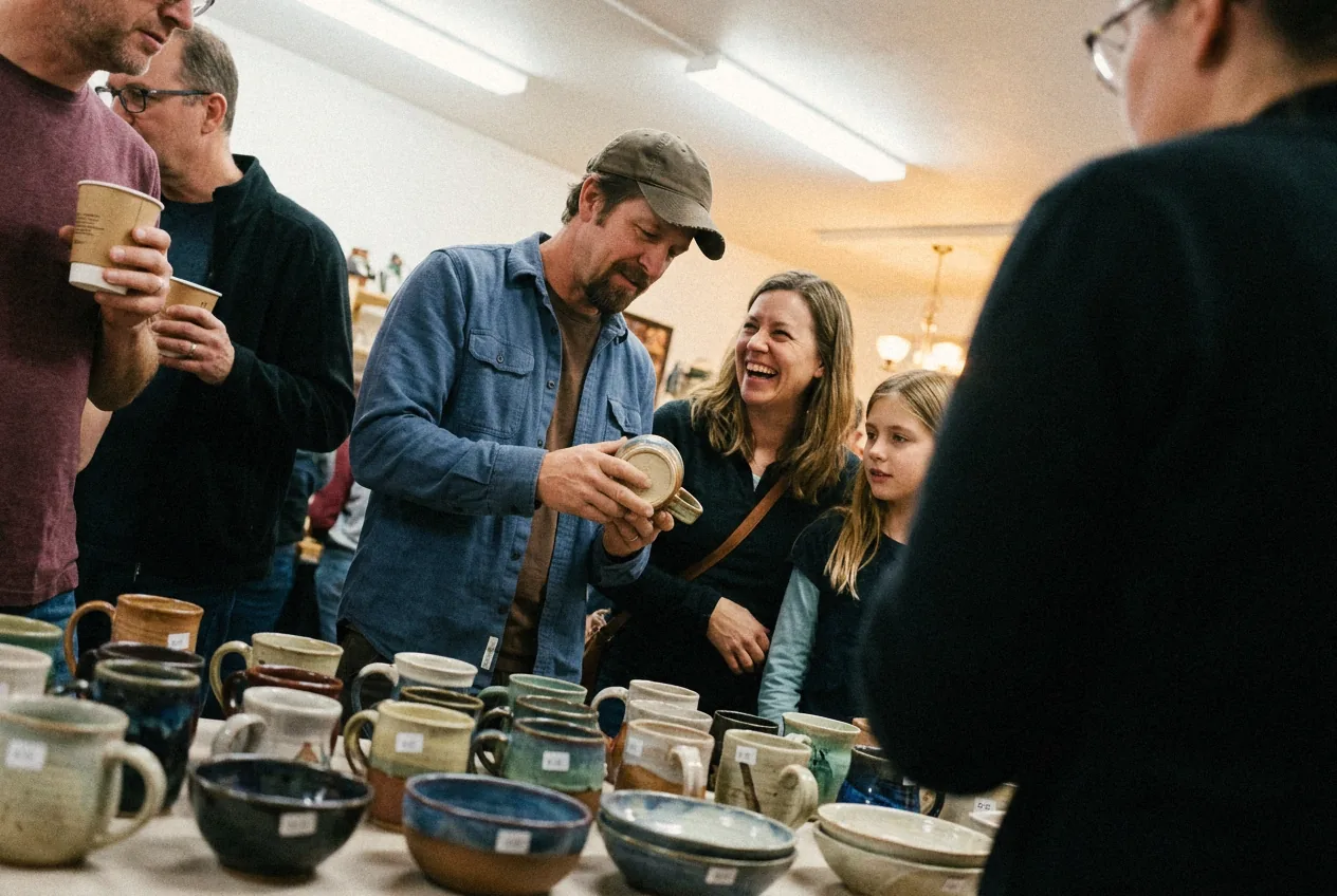 Beth's first pottery show