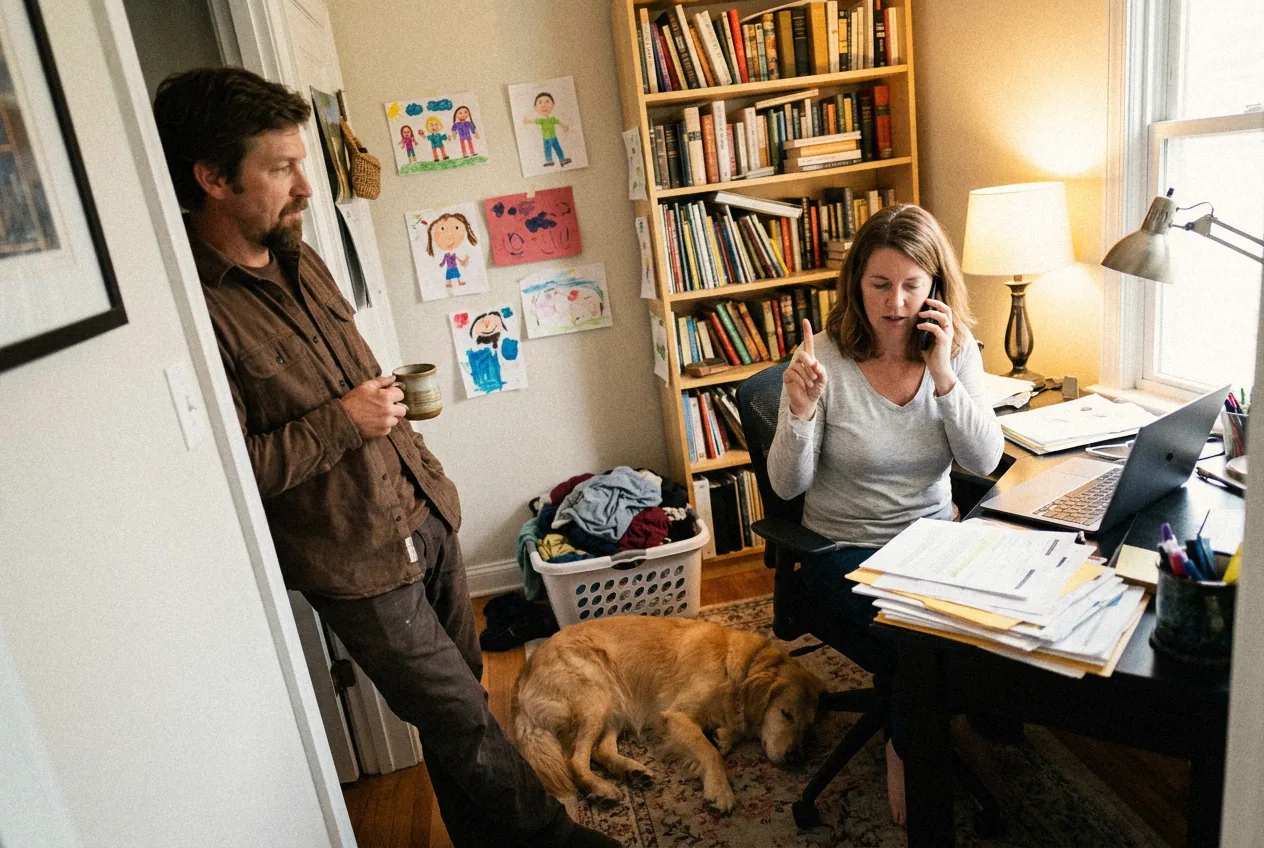 Beth in the home office