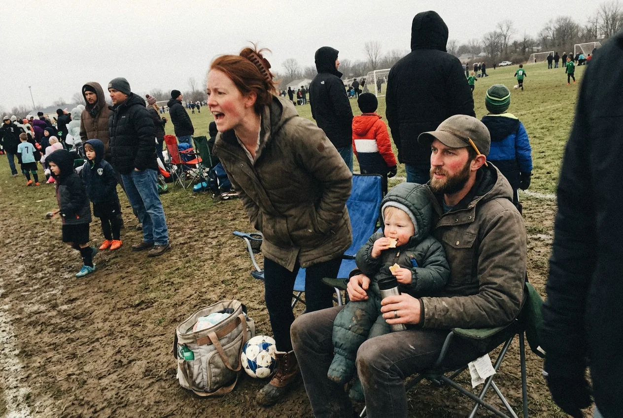 Saturday soccer, all three kids on different fields