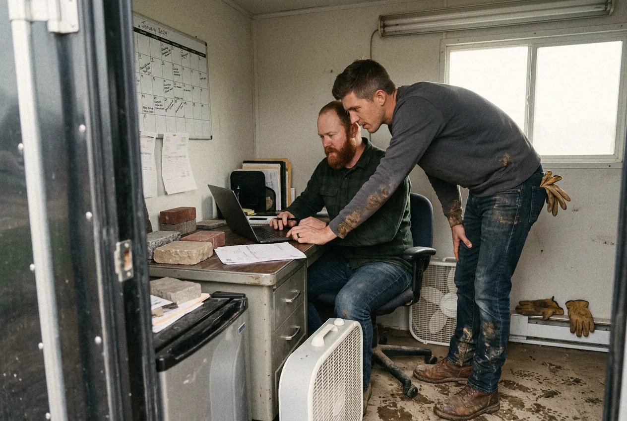 Proposal review in the shop trailer