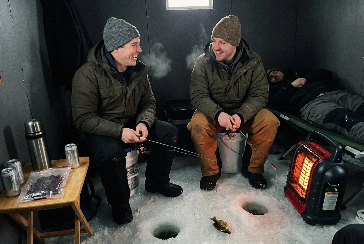 Ice fishing on Mille Lacs