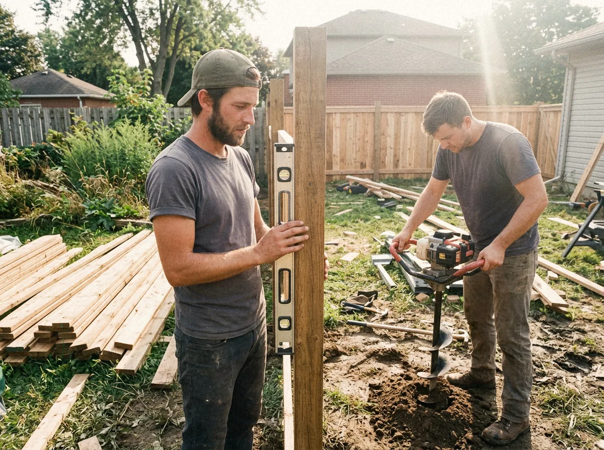 Setting posts with a crew lead