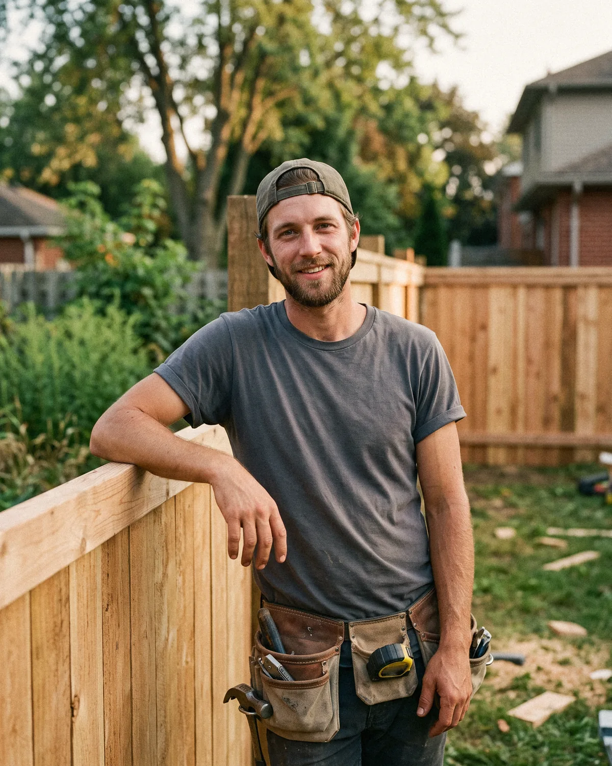 Tyler with a fresh cedar privacy fence in Farragut